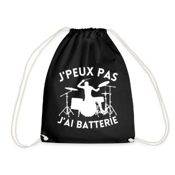 I Can't I Battery Humor Gift Funny Battery - Drawstring Bag - black - Front
