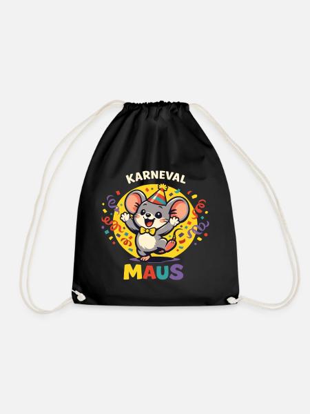 Süße Karneval Maus Damen Fasching Lustig - Turnbeutel - Schwarz