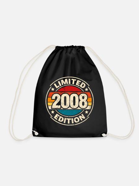 Vintage 2008 – 18th Birthday Milestone Design - Drawstring Bag - black