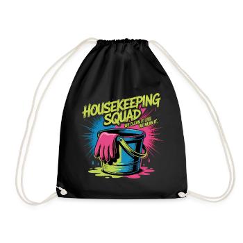 Funny Cleaning Design - Drawstring Bag - black - Front