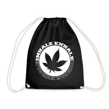 Logo rond de feuilles de cannabis - Sac de sport léger - noir - Devant