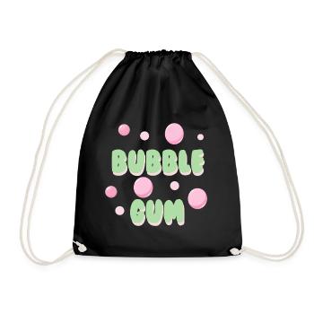 Bubble Gum Pastel Retro-Typografie - Turnbeutel - Schwarz - Vorne