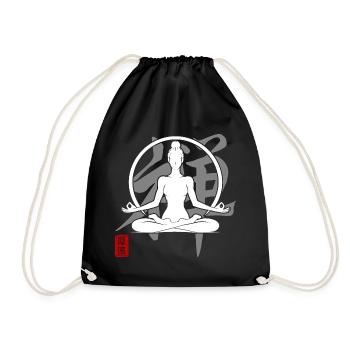 Yoga Silhouette Meditation Zen Kanji Détendre - Sac de sport léger - noir - Devant