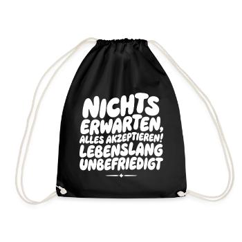 Nichts Erwarten Alles Akzeptieren - Turnbeutel - Schwarz - Vorne