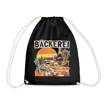 Bäckerei Bäcker Vintage - Turnbeutel - Schwarz - Vorne