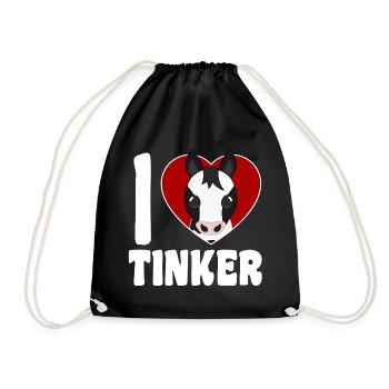 J’adore les chevaux bricoleurs - Cœur - Sac de sport léger - noir - Devant