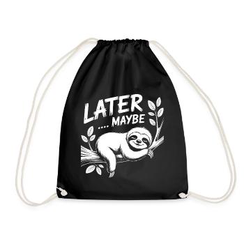 PLUS TARD PEUT-ÊTRE Paresseux - Sac de sport léger - noir - Devant
