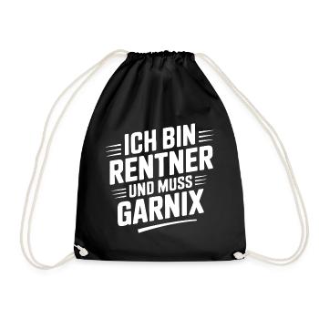 Ich bin Rentner und muss Garnix - Turnbeutel - Schwarz - Vorne