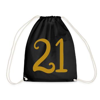 21 - Drawstring Bag - black - Front