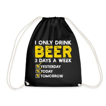 Beer Timeline: Yesterday Today Tomorrow - Drawstring Bag - black - Front