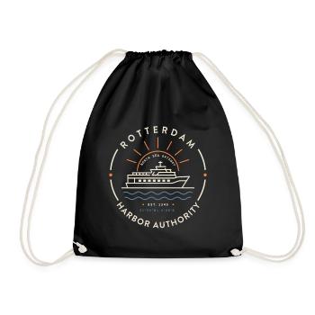 Rotterdam Harbor Yacht Emblem | North Sea Gateway - Drawstring Bag - black - Front
