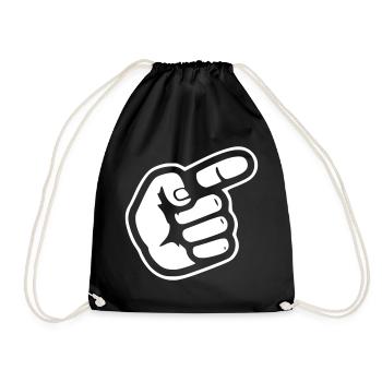 Finger Hand Pointing Direction - Drawstring Bag - black - Front