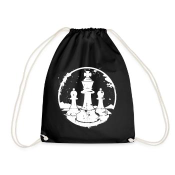 Chess Pieces Sketch - Drawstring Bag - black - Front