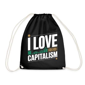 I Love Capitalism Entrepreneurs Stocks Capitalism - Drawstring Bag - black - Front