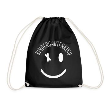 Kindergartenkind – Minimalistisches Kinderdesign - Turnbeutel - Schwarz - Vorne