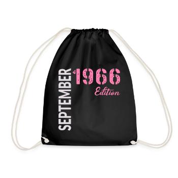 60th birthday, September 1966 - Drawstring Bag - black - Front