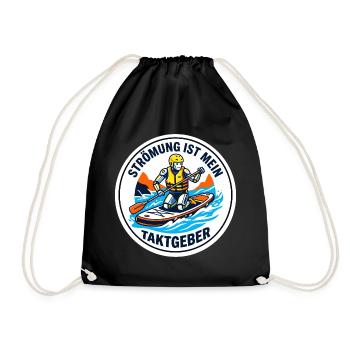 Wildwasser SUP Roboter Wildnis Paddler Design - Turnbeutel - Schwarz - Vorne