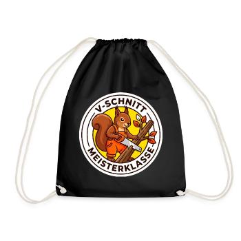 Eichhörnchen V-Schnitt Meisterklasse Baum Shirt - Turnbeutel - Schwarz - Vorne