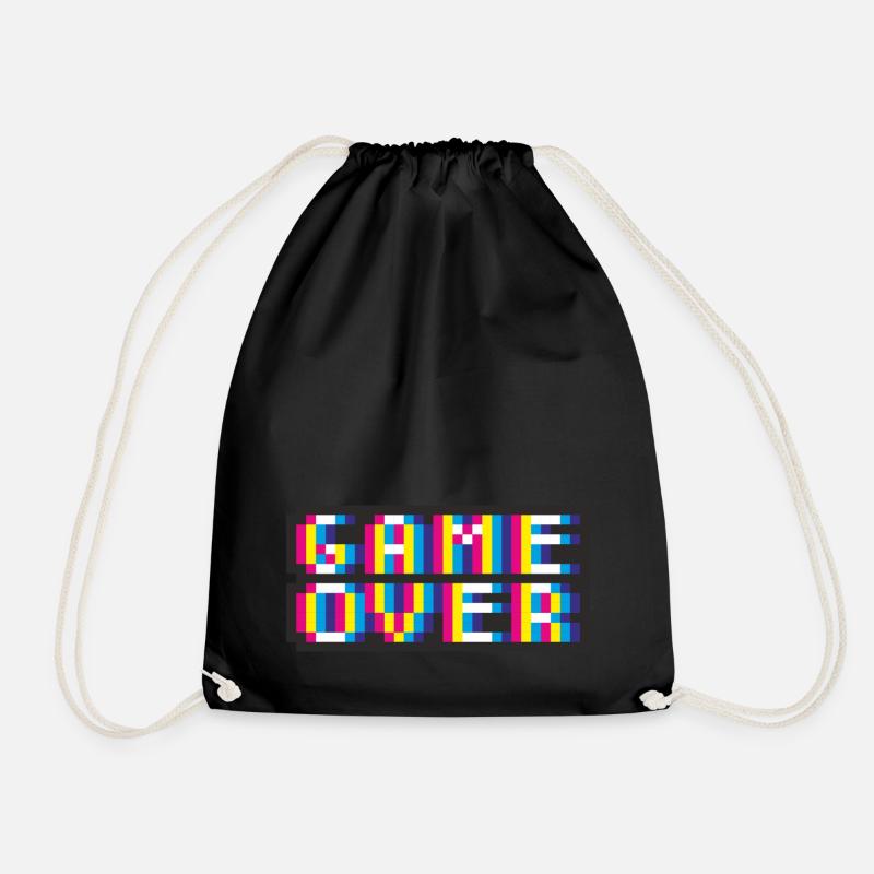 Pixelart No. 20 (Game Over) - bunt/colour - Turnbeutel - Schwarz