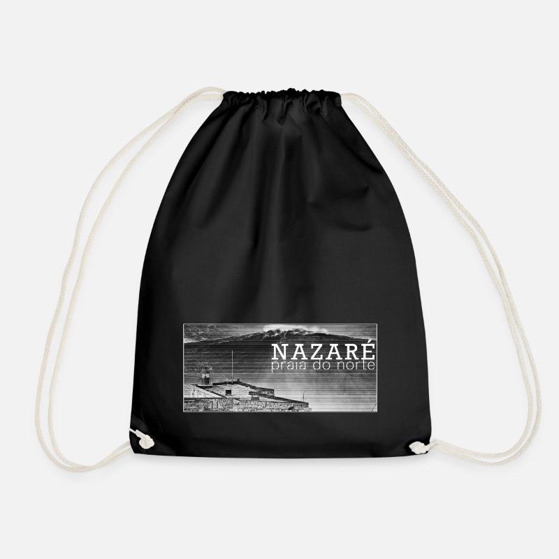 NAZARÉ praia do norte - Drawstring Bag - black
