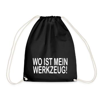 Wo ist mein werkzeug - Turnbeutel - Schwarz - Vorne
