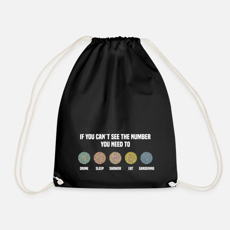 Ishihara Numbers - Gardening - Drawstring Bag - black