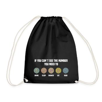 Ishihara Numbers - Read - Drawstring Bag - black - Front
