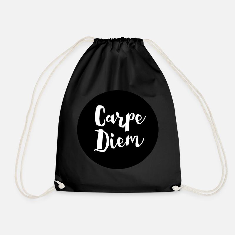 CARPE DIEM - Drawstring Bag - black