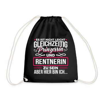 RENTNERIN - Prinzessin - Turnbeutel - Schwarz - Vorne