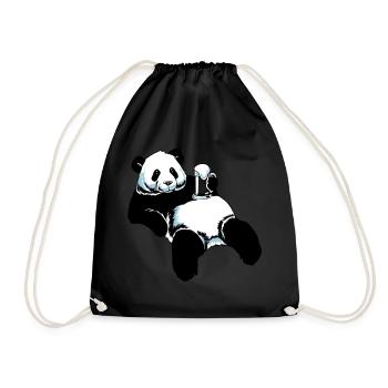 Partnershirt Panda - Papa - Drawstring Bag - black - Front