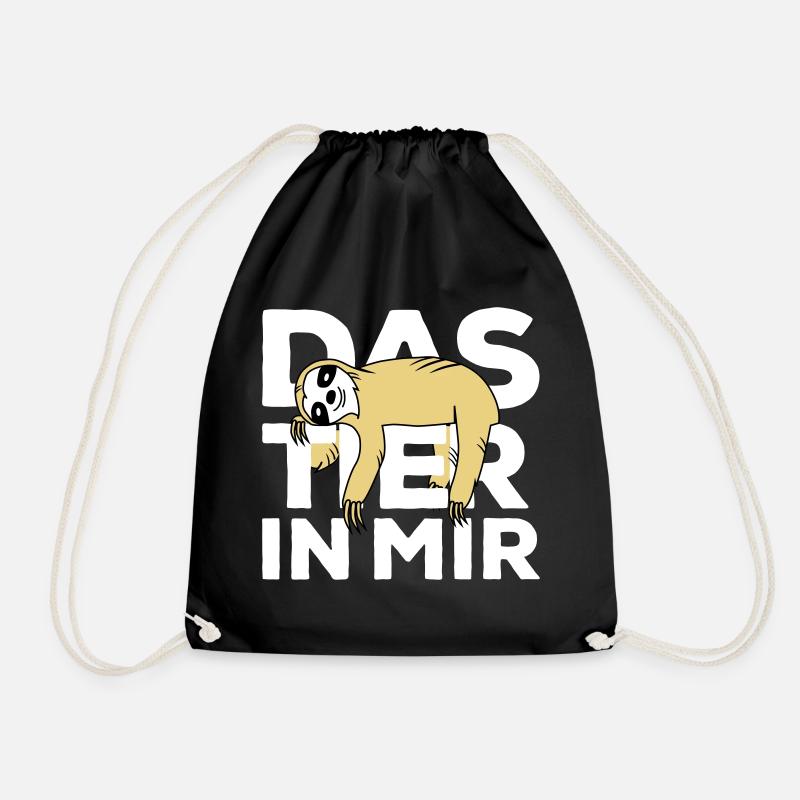 Das Tier in mir Faultier erwecken - Turnbeutel - Schwarz