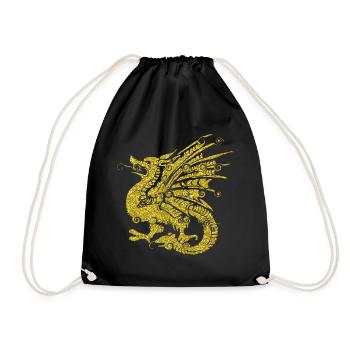 Golden Dragon Drache Märchen Fantasie Geschenk - Turnbeutel - Schwarz - Vorne
