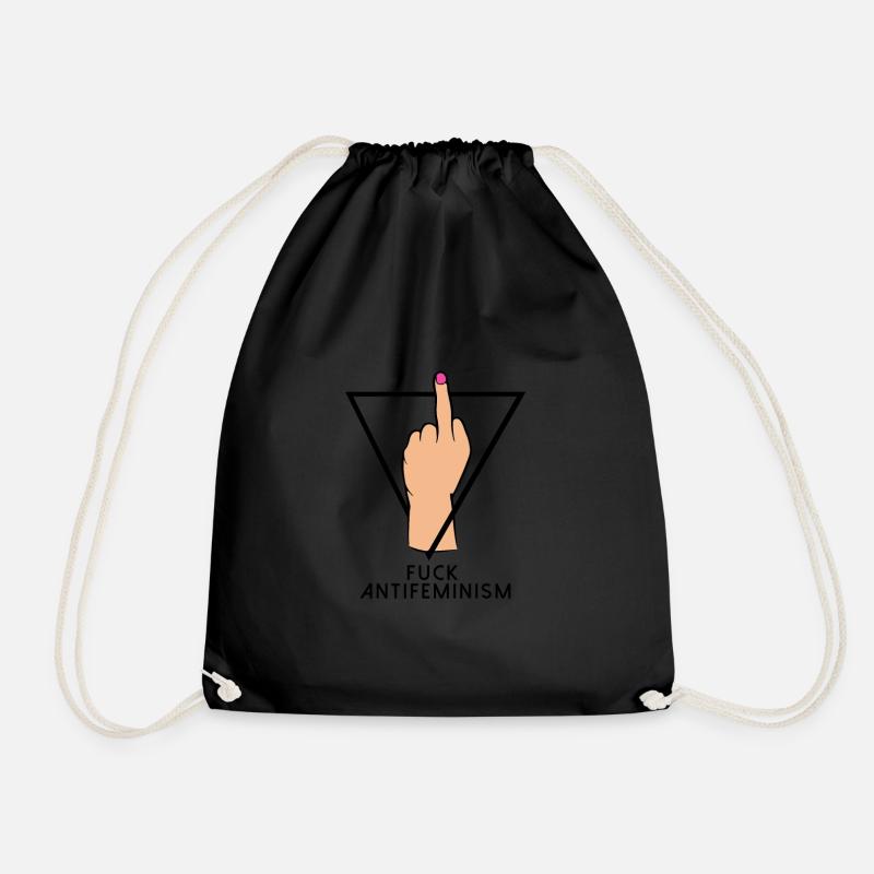 Mittelfinger Feminist - Turnbeutel - Schwarz