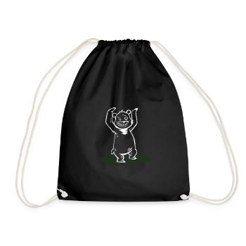 Danse d'ours Encouragé l'idée de cadeau - Sac de sport léger - noir - Devant