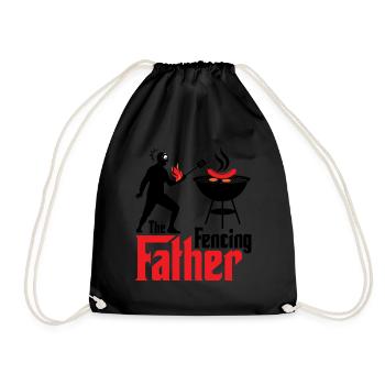 Grillmeister fencing barbecue gift idea - Drawstring Bag - black - Front