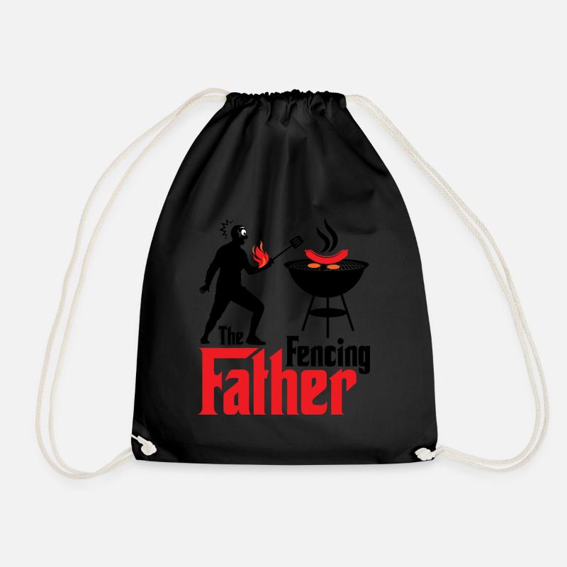Grillmeister fencing barbecue gift idea - Drawstring Bag - black