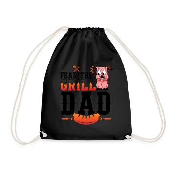 Grillen Grillkönig Papa Geschenkidee - Turnbeutel - Schwarz - Vorne