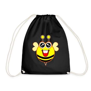 Bumblebee - Bee Insects Summer Sweet Kids Shirt - Drawstring Bag - black - Front