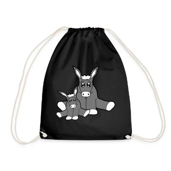 nachwuchs junges mama papa klein baby suess niedli - Turnbeutel - Schwarz - Vorne