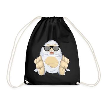 Yeti Schneemensch Bigfoot T-Shirt Geschenkidee - Turnbeutel - Schwarz - Vorne