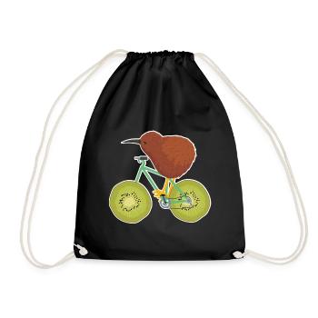 kiwi - Drawstring Bag - black - Front