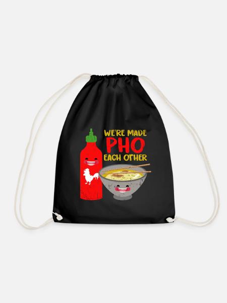 Aromatische Pho Reisnudelsuppe - Turnbeutel - Schwarz