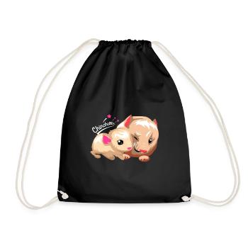 Cadeau pour animal domestique rongeur chinchilla amérique du sud - Sac de sport léger - noir - Devant
