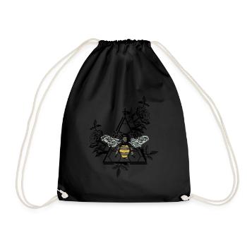 Biene Wespe Hornisse Honig Wabe swag Geschenkidee - Turnbeutel - Schwarz - Vorne