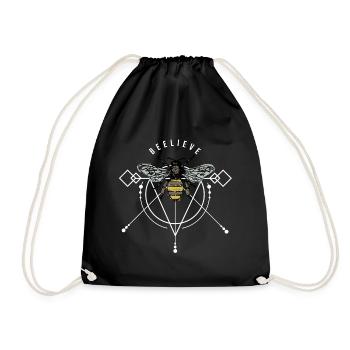 Biene Wespe Hornisse Honig Wabe swag Geschenkidee - Turnbeutel - Schwarz - Vorne