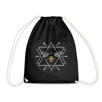 Biene Wespe Hornisse Honig Wabe swag Geschenkidee - Turnbeutel - Schwarz - Vorne