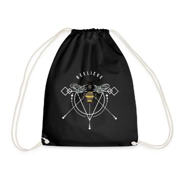Biene Wespe Hornisse Honig Wabe swag Geschenkidee - Turnbeutel - Schwarz - Vorne