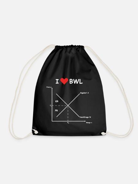 i love bwl weiss - Turnbeutel - Schwarz