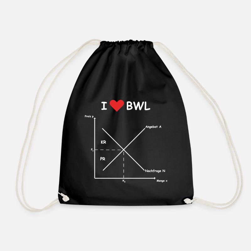 i love bwl weiss - Turnbeutel - Schwarz