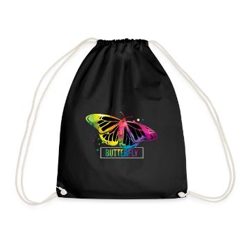 Cadeau chenille papillon - Sac de sport léger - noir - Devant